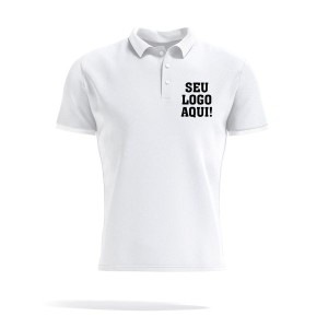Camisa Polo Branca Adulto Personalizado (P ao GG) 50% Poliester / 50% algodão   Sublimação  