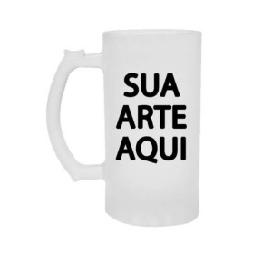 Caneca de Chopp Vidro Jateado Personalizado Vidro   Sublimação  