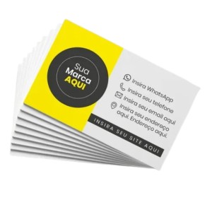 Cartão de Visita Personalizado 4/0 Impressão só Frente Couchê 250gr 5x9cm 4/0 - Frente Colorida e Verso Branco Verniz UV Total só frente Corte Reto 