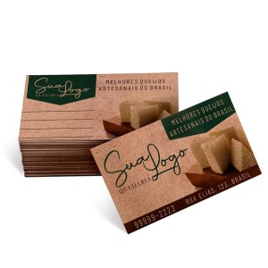 Cartão de Visita Personalizado 4/4 Impressão Frente e Verso Papel Kraft Papel Kraft 5x9cm 4/4 - Frente e Verso Colorido Fosco Corte Reto 