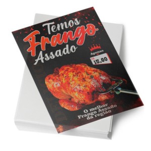 Panfleto de 14x20cm Impressão 4/0 Só Frente Couchê 80g 14x20cm 4x0 Sem verniz Corte Reto 