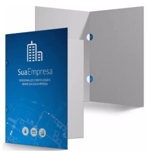 Pasta com Orelha Personalizada Couchê 250gr  4/4 - Frente e Verso Colorido  Corte Reto 